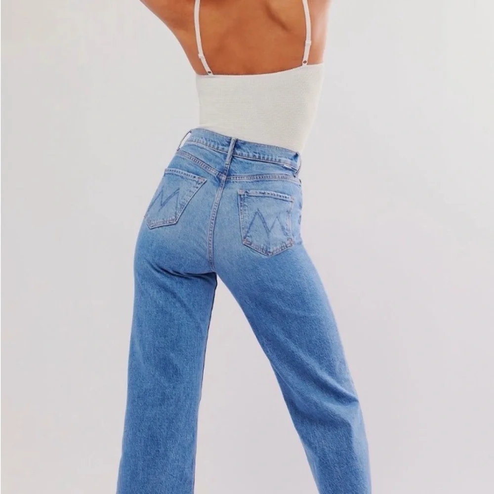 MOTHER Blue Flare Wide-Leg Jeans - Picture 2 of 8